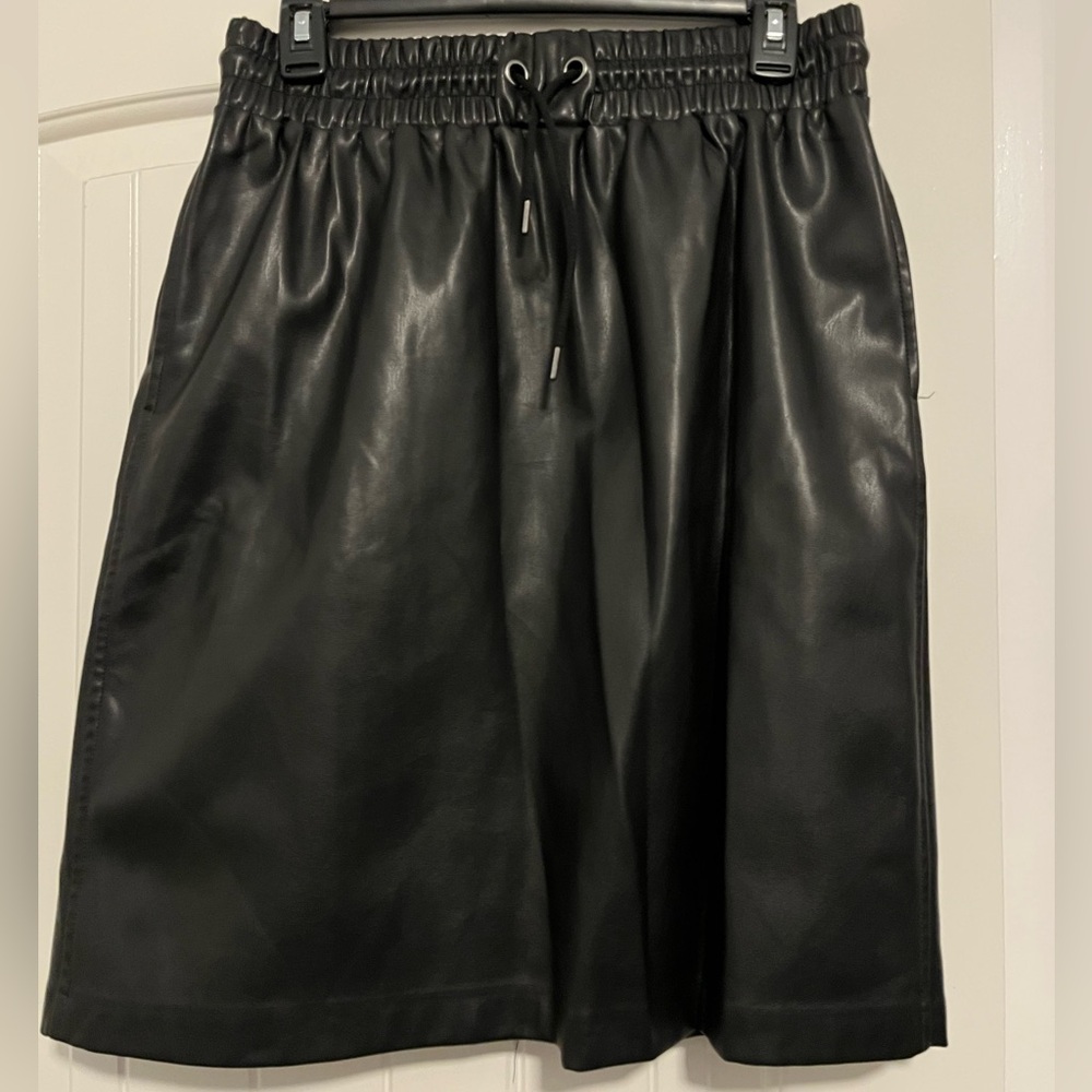 DownEast Black Faux Leather Skirt